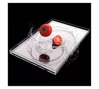 Clear Acrylic Photography Props Shooting Tray, Height 2.3/3.9in, Display Cabinet, Shallow Water Tank, Portable Food And Cosmetics Storage Box(100x100x6CM/39.4x39.4x2.3in)