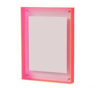 Clear Acrylic Picture Frame 6.3x8.25 Inches - Lightweight High Gloss Photo Frame - Shatterproof & Child-Safe - Desktop or Wall Display - Modern Home Office Decor(Fluorescent red)