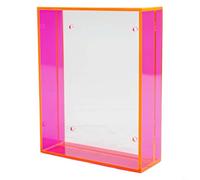 Clear acrylic picture frame designed for poster and photo hanging, comes with four chrome screws for easy and stable installation on walls or desks (Red)