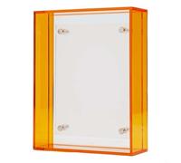 Clear acrylic picture frame designed for poster and photo hanging, comes with four chrome screws for easy and stable installation on walls or desks (Orange)