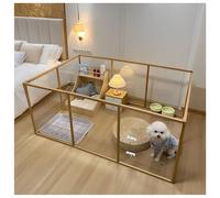 Clear Acrylic Plastic Dog Playpen Indoor,for Puppy Cat Bunny Pet Pen,Transparent Easy Assemble Foldable Whelping Box Crate Kennel Enclosure Fence for Small & Medium Dogs(4 pieces)