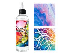 Clear Acrylic Pouring Oil - Fluid Painting Medium for Marbling Creations Applications | 250ML Transparent Art Additive with Smooth Mixing Formula, Craft Supply for Panels Concrete Decor