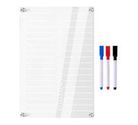 Clear Acrylic Refrigerator Dry Erase Board,Acrylic Meal Planner,Etiquette Dry Erase Memo Board for Refrigerator,Calendar Label