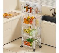 Clear Acrylic Rolling Storage Cart - 4/5-Tier Mobile Organizer with Open Shelves Versatile Kitchen & Pantry Utility Cart on Wheels for Easy Mobility & Stylish Home Organization