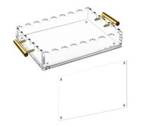 Clear Acrylic Serving Tray Featuring Insert for Artwork Storage in Contemporary Spaces Modern Acrylic