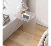 Clear Acrylic Side Table C-Shape Acrylic End Table Clear End Narrow Side Table Coffee Tables Multipurpose Modern Furniture for Living Bathroom, Office,Room, Bedroom(Burst,55CM) (Multi Color 55CM)