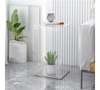 Clear Acrylic Side Table, Modern U-Shape Design for Living Room or Bedroom, Space-Saving Corner Table