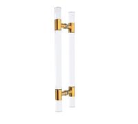 Clear Acrylic Sliding Shower Door Handle Modern Double Sided Entry Door Pull Handle for Interior Exterior Barn Door/Front Door/Glass Door(Gold,L60cm/23.6 inch)