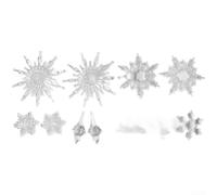Clear Acrylic Snowflake Pendant with For CRYSTAL Ice Shapes for Christmas Tree Ornament and Indoor Holiday Decoration (Snowflake/102g)