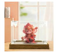 Clear Acrylic Stackable Storage Bins, Easy to Assemble Acrylic Display Case with Wooden Base, Figures/ Model/ Handbag/ Building Blocks Organiser Box(50x50x20 cm)