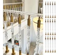Clear Acrylic Stair Balusters, Floor Stand Stair Spindles for Indoor Outdoor, Round Stair Railing Spindle with Stainless Steel Shoes, Porch Deck Balustrade(15pcs,90cm(35 3/8"))