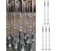 Clear Acrylic Stair Balusters - Silver Railing Guardrail Poles with Mounting Fittings Modern Staircase Spindles for Elegant Home Decor and Safety