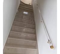 Clear Acrylic Stair Handrail 3ft/4ft/5ft/6ft/8ft/10ft/12ft/14ft/16ft/20ft Clear Acrylic Handrail for Indoor Stairs, Clear Crystal Stair Handrail for Home, Kindergarten, Hallway, Loft (Gold Block