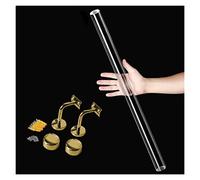 Clear Acrylic Stair Handrail - Custom Length Non-Slip Kit for Indoor/Outdoor Use (1.6ft-20ft) - Sturdy & Stylish Solution(Golden Brackets,350cm(11.5ft))