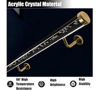 Clear Acrylic Stair Handrail Kit - Wall-Mounted Non-Slip Railing Grab Bar for Indoor Banisters - Stylish & Safe Support for Home Staircases, Enhancing Safety & Aesthetics