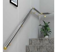 Clear Acrylic Stair Handrail with Gold Brackets, Non-Slip Transparent Staircase Handrails Modern Decor Banister Kit Wall Mount Hand Railings for Elderly