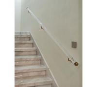 Clear Acrylic Stair Handrails with Gold Fittings - 3ft to 16ft Non-Slip Indoor/Outdoor Wall Mount Banister Heavy Duty Load Capacity 440lbs Stylish Modern Design for Safe Steps