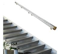 Clear Acrylic Stair il Kit - Non-Slip Crystal Railing with Gold Brackets, 3ft to 20ft Lengths for Indoor Staircases, Modern Safety & Elegance