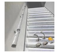 Clear Acrylic Stair il - Lucite Wall Mount Railing with Silver Brackets & End C - 3ft to 20ft Opts - Ideal for Indoor Stairs, Modern Home Decor