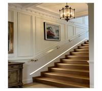 Clear Acrylic Stair il with Bubble, Wall-Mounted Transparent Stair Railing, 4-20 Ft, Metal Brackets (Gold, 3.8m/12.5ft) for Indoor Staircases