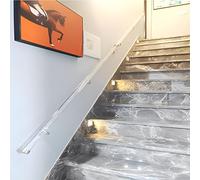 Clear Acrylic Stair il with Silver Brackets - Non-Slip Wall Mounted Railing for Elderly & Kids - Available in 2ft to 20ft Lengths - Safe & Stylish Indoor Stair Safety Solution