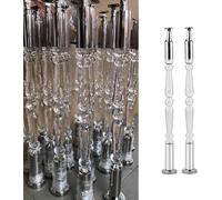Clear Acrylic Stair Railing Balusters with Metal Brackets - Durable Guardrail Poles for Secure Staircase Spindles & Banisters