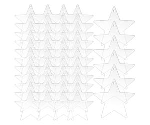 Clear Acrylic Star Christmas Ornament, 20/50pcs Blank Transparent Star Pendant - Convenient To Draw And Write | Hanging Decor For Christmas Tree,DIY, Art Crafts, Holiday 80x76x2mm