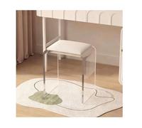 Clear Acrylic Stool with Cushion, Modern Vanity & Ottoman Stool for Living Room, Bathroom, Bedroom | Makeup, Shoe Changing, Furniture