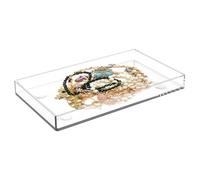 Clear Acrylic Tray | Rectangular Clear Display Organizer | Acrylic Decorative Tray Organizer, Coffee Table Nesting Trays For Food Tea- Snacks Kitchen Vanity