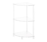 Clear Acrylic Triangle Corner Table - Modern 3-Tier Side Table Space-Saving Design for Living Room Stylish Triangle End Table Versatile Acrylic Corner Shelf