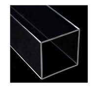 Clear Acrylic Tube Acrylic Square Pipe Hollow Duct Transparent Tube, for Fish Tank Water Pipe 2pcs(50x3x205mm)