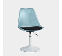 Clear Acrylic Tulip Dining Chair - 360° Swivel Armless Kitchen Stool with PU Cushion Adjustable Height Round Base Supports 350 lbs - Modern Home Furniture (1 PCS)
