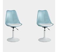Clear Acrylic Tulip Swivel Dining Chair Adjustable Height 360° Armless Kitchen Chair with PU Cushion & PP Backrest Round Base Supports 350 lb - Modern Home Decor