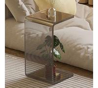 Clear Acrylic U-Shaped Side Table, Modern Multipurpose End Table for Living Room, Small Spaces, Bathroom, Bedroom, Office