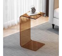 Clear Acrylic U Shaped Side Table Modern Small End Table for Living Room Bedroom & Balcony Versatile Multipurpose Furniture for Home Decor