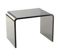 Clear Acrylic U Shaped Side Table With Rounded Edges, Modern Compact Coffee Table & End Table Living Room Small Spaces