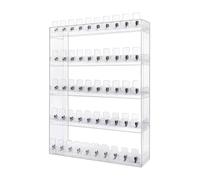 Clear Acrylic Wall Mounted Display Rack, Portable Countertop Case with Pushers, 49x16x66.5cm, Perfect for Retail Shops and Home Use