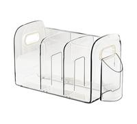 Clear Acrylics Book Ends Multifunction Boodend Desk Book Organizers with Pen Cup Space Saving Magazine Stand Cosmetic Storage Rack