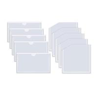 Clear Adhesive Bags - 10-Piece Dustproof Label Holder Set, Transparent Storage Container Tag Protective Covers, Durable, Sticky Organiser Sleeves, Home Office Library For Class