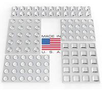Clear Adhesive Bumper Pads 106-PC Pack (Round, Spherical, Square) - Made in USA - Rubber Feet Buffer Pads for Cupboard, Cabinet Doors, Drawers, Glass Tops, Picture Frames, Cutting Boards