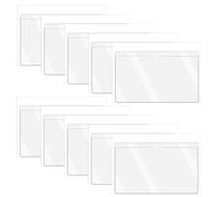 Clear Adhesive Business Card Holders with Top Open, 10PCS Small Plastic Card Sleeves Pockets for Storage Bins, Boxes, Notebooks, Name Tags, Classroom Desk Organizers, 3.54x2.17 Inch