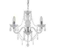 Clear and Chrome Marie Therese Style 3 x 40W Chandelier