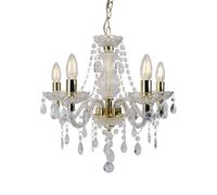 Clear and Gold Marie Therese Style 5 x 40W Chandelier