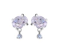 Clear and small square diamond earrings, a unique design that allows you to sleep without removing them, exquisite sparkling diamond earrings, perfect for gifting to family and friends