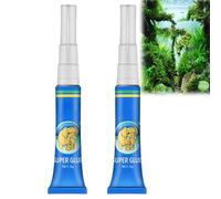 Clear Aquarium Glue 2 Pack - Ideal for Plants, Rocks, Moss, Coral, Stone & Wood - Quick-Drying, Reef-Friendly Sealant for Aquascaping & Water Plants