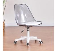 Clear Armless Acrylic Office Chair with Wheels 360° Swivel & Height Adjustable Ergonomic Rolling Desk Chair for Home & Office Modern Cute Vanity Chair