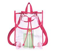 Clear Backpack for Stadium Events - Transparent Drawstring Backpack, Heavy-Duty Material, Comfortable Wide Straps, Water-Resistant Build | Concert Bag, Entry, Outdoor Activities, School Use