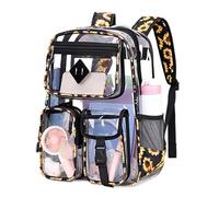 Clear Backpack,Lightweight Water Resistant Laptop Backpack Fits Laptop, Multi Compartment Anti-Theft Rucksack With Padded Shoulder Straps, Large Capacity Daypack For School College Work Travel