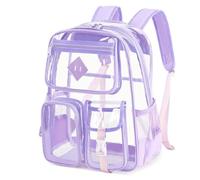 Clear Backpack,Lightweight Water Resistant Laptop Backpack Fits Laptop, Multi Compartment Anti-Theft Rucksack With Padded Shoulder Straps, Large Capacity Daypack For School College Work Travel