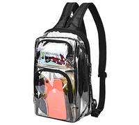 Clear Backpack Stadium Approved with Breathable Shoulder Straps, Clear Sling Bag for Stadium Work Concert Festival